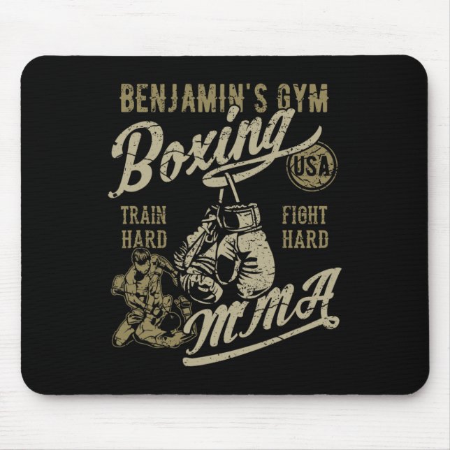 Mousepad Design Retro de Academia de Boxe Mma do Benjamin P (Frente)