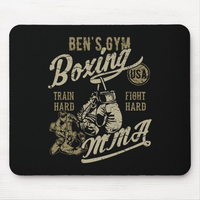 Mousepad Design Retro de Boxe Mma do Ginásio do Ben para o  (Frente)