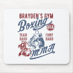 Mousepad Design Retro de Brayden's Gym Boxe Mma Para o Nome