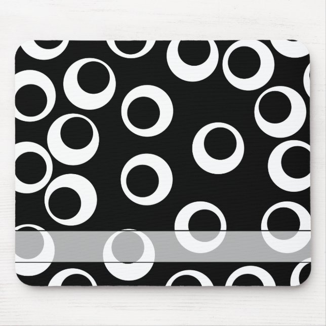 Mousepad Design retro preto e branco na moda. Costume (Frente)