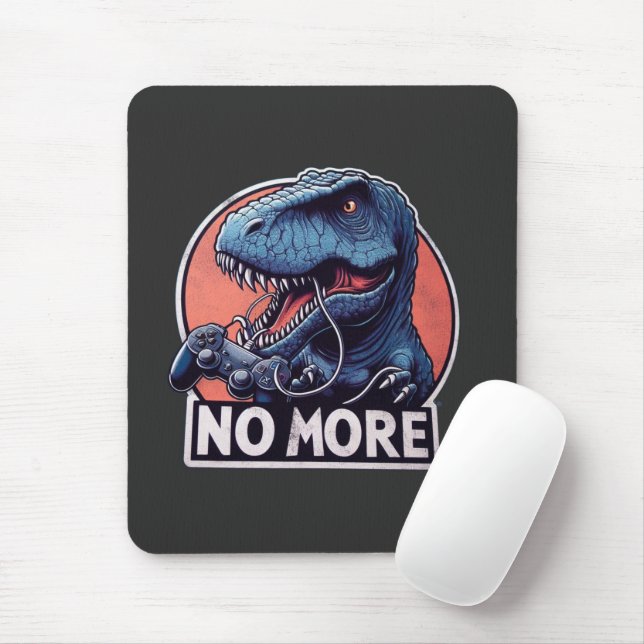 Mousepad Design T-Rex Gamer Não Mais (Com mouse)