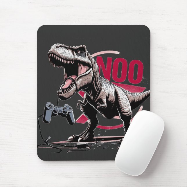 Mousepad Design T-Rex Gamer Rage No More (Com mouse)