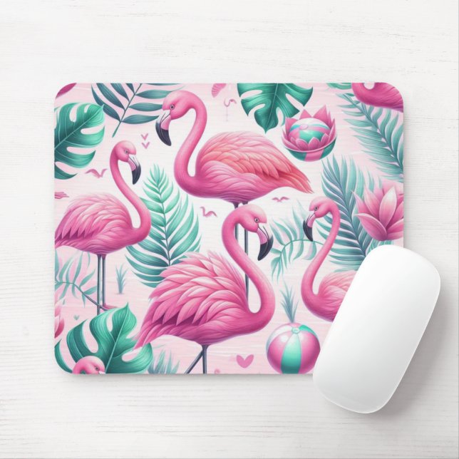 Mousepad Design tropical Flamingo rosa (Com mouse)