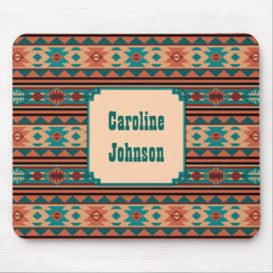 Mousepad Design Turquoise Terracotta Monograma