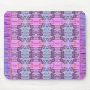 Mousepad Designer De Padrões Flores Rosa E Roxo