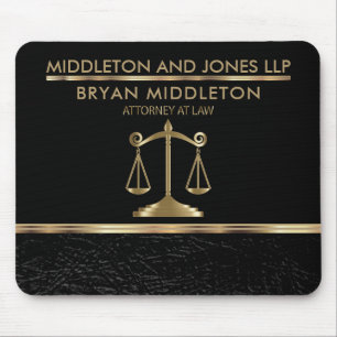 Mousepad Designs da Lei do Couro Negro e Preto