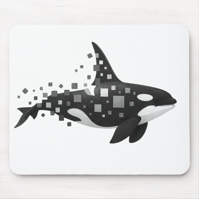 Mousepad Desintegração Digital Orca - Série Cyber Ocean (Frente)