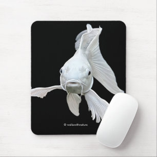Mousepad Deslumbrante Peixe Koi Carp Borboleta Platina