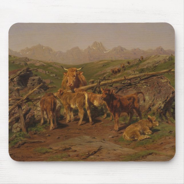 Mousepad Desmame dos vitelos (Fazenda de gado) (Frente)