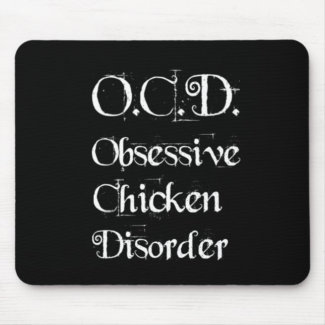 Mousepad Desordem obsessiva cómico engraçada da galinha de (Frente)