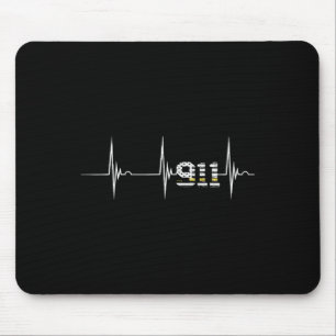 Mousepad Despachante 911 Bandeira Vintage EUA Coração Ekg P