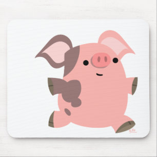 Mousepad desportivo do porco dos desenhos animados