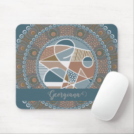 Mousepad Destaque de Teal e Abstrato de Dourado Personaliza