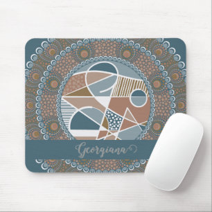 Mousepad Destaque de Teal e Abstrato de Dourado Personaliza