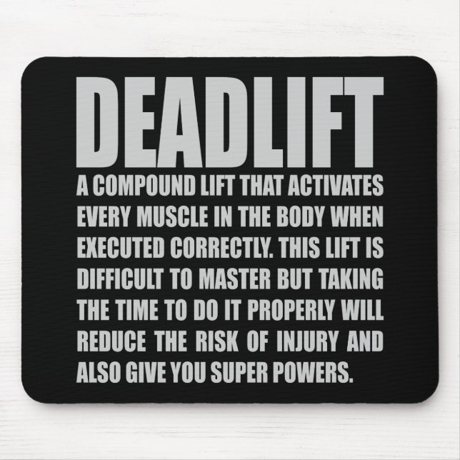Mousepad Destaque - Motivação de Workout Engraçado (Frente)