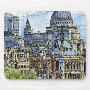 Mousepad Destinos  Watercolor River Thames Waterfront