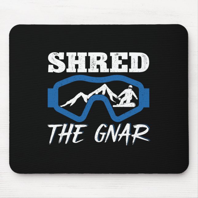 Mousepad Destruiu O Snowboard Gnar Snowboard Snowboarder (Frente)