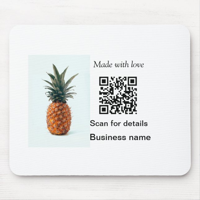 Mousepad Deta de negócios de código q r de comida de fruta  (Frente)