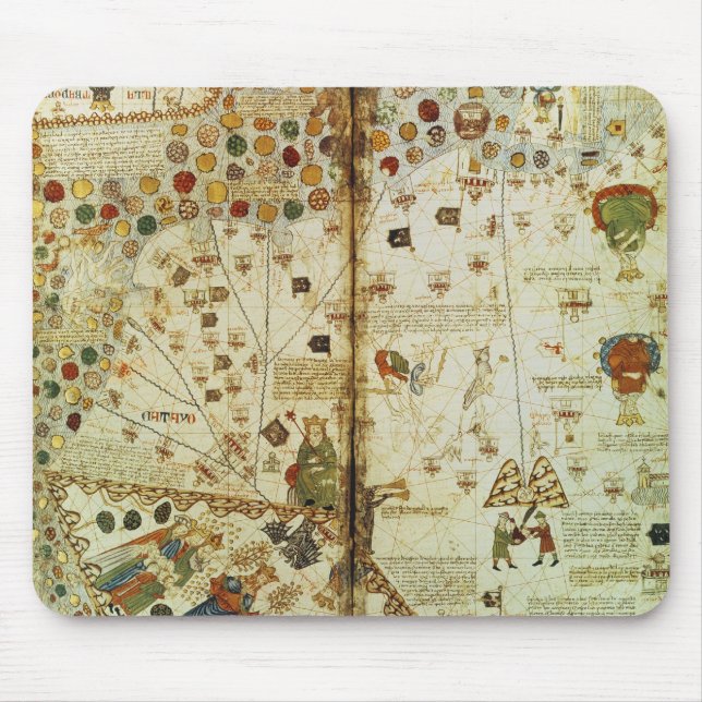 Mousepad Detalhe de um mapa do mundo Catalan (Frente)