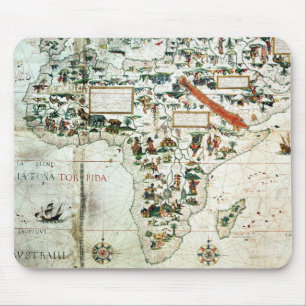 Mousepad Detalhe de um mapa do mundo que mostra África
