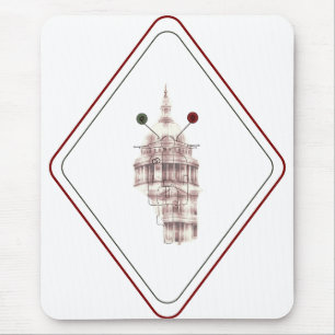 Mousepad Detalhista Preto Catedral e Vespa Nostálgica