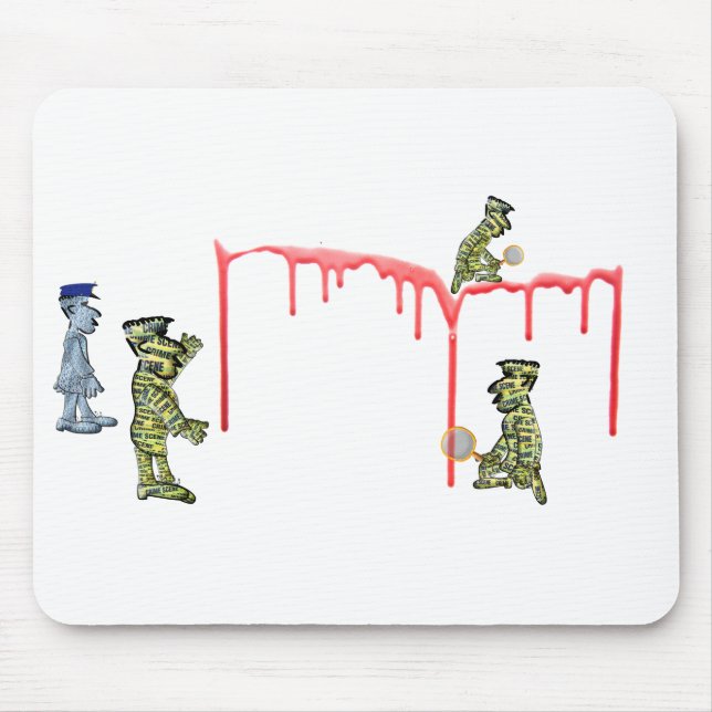 Mousepad Detetives forenses no trabalho em um crime (Frente)