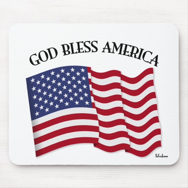 Mousepad DEUS ABENÇOE A AMÉRICA com a bandeira dos EUA (Frente)