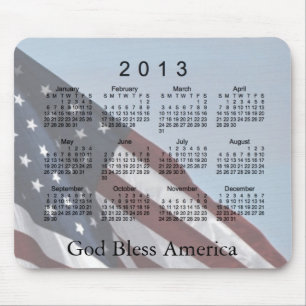 Mousepad Deus abençoe América de 2013 calendários