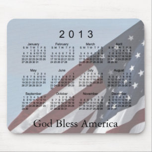 Mousepad Deus abençoe América de 2013 calendários