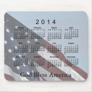 Mousepad Deus abençoe América de 2014 calendários