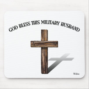 Mousepad DEUS ABENÇOE ESSE MARIDO MILITAR com cruz robusta