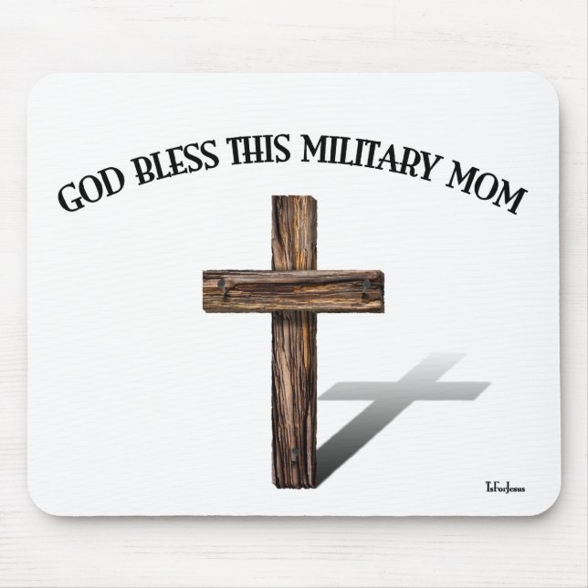 Mousepad DEUS ABENÇOE ESTA MÃE MILITAR com cruz robusta (Frente)