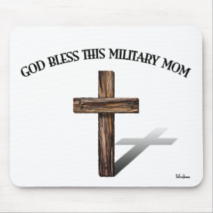 Mousepad DEUS ABENÇOE ESTA MAMÃ MILITAR com cruz áspera