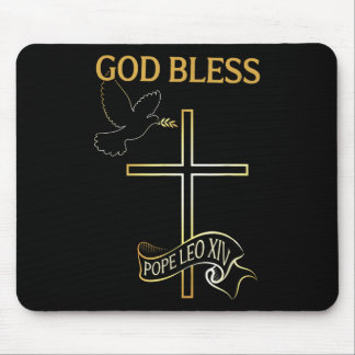 Mousepad Deus abençoe Leo Xiv Vintage Christian