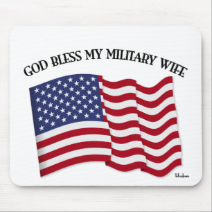 Mousepad DEUS ABENÇOE MINHA ESPOSA MILITAR com bandeira dos