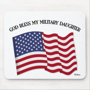 Mousepad DEUS ABENÇOE MINHA FILHA MILITAR com bandeira dos