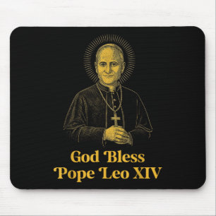 Mousepad Deus abençoe Novo Papa Leo Xiv Igreja Católica Fé 