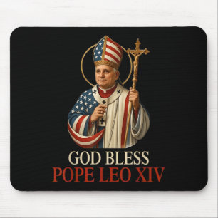 Mousepad Deus abençoe Novo Papa Leo Xiv Igreja Católica Fé 