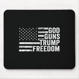 Mousepad Deus Armas Trump Liberdade - Cristão Divertido Pró