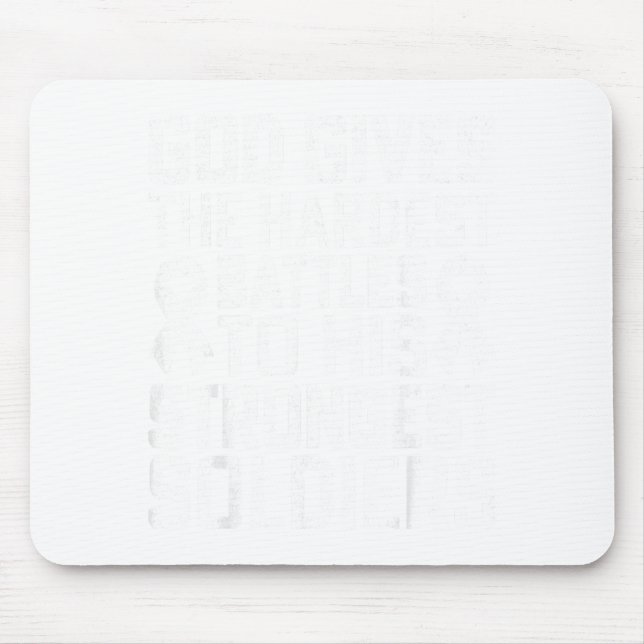 Mousepad Deus Dá Duras Batalhas Versículo Bíblico Branco (Frente)