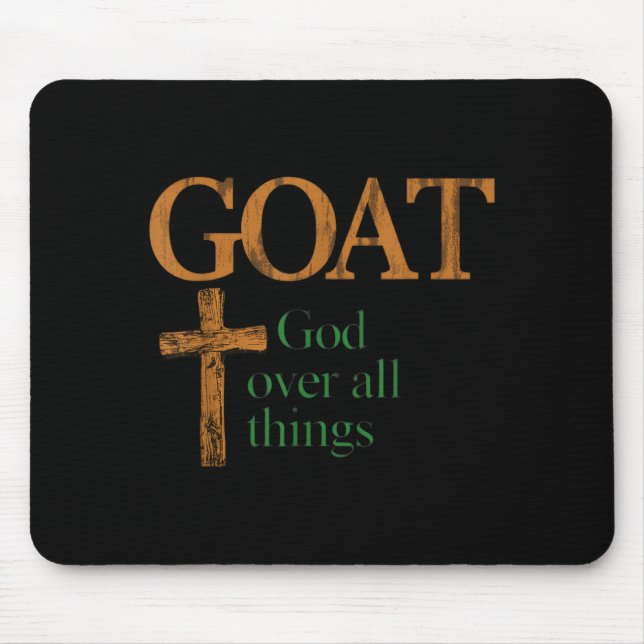 Mousepad Deus das Cabras Sobre Todas as Coisas Ditado Crist (Frente)