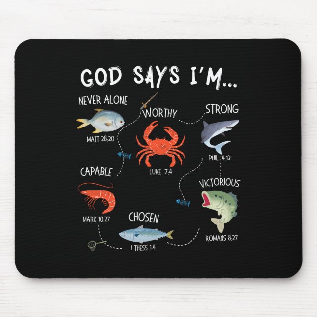Mousepad Deus Diz Que Estou Pescando Versículo Bíblico Chri (Frente)