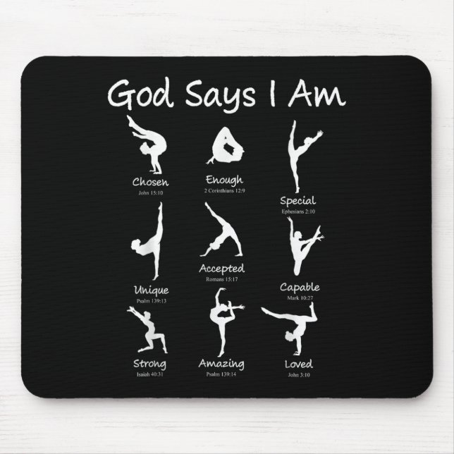 Mousepad Deus Diz Que Eu Sou A Ginástica, Adolescente Garot (Frente)