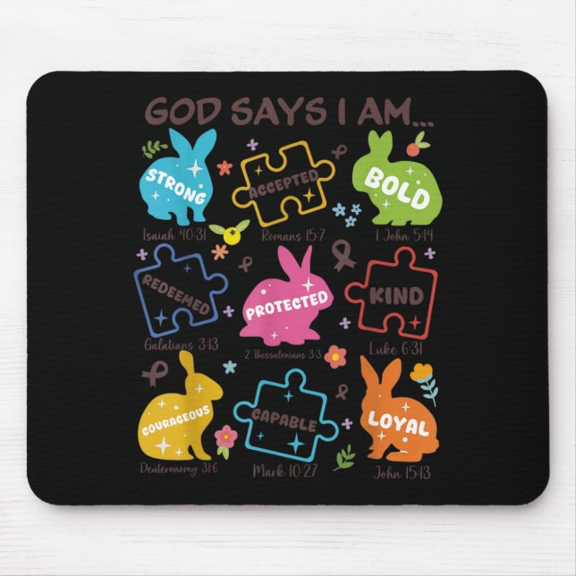 Mousepad Deus Diz Seja Gentil Conscientização do Autismo SP (Frente)
