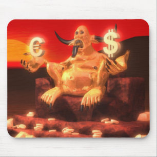 Mousepad Deus do demónio de Mammon do dinheiro