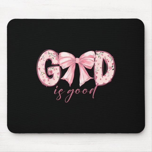 Mousepad Deus É Bom Jesus Coquette Cristã Arco Feliz Pascoa (Frente)