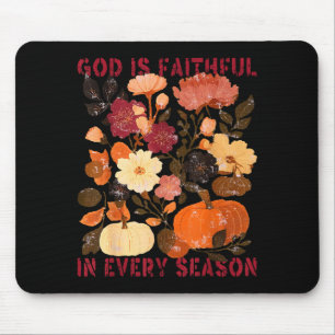 Mousepad Deus é Fiel em Todas as Estações Floral Outono Cri