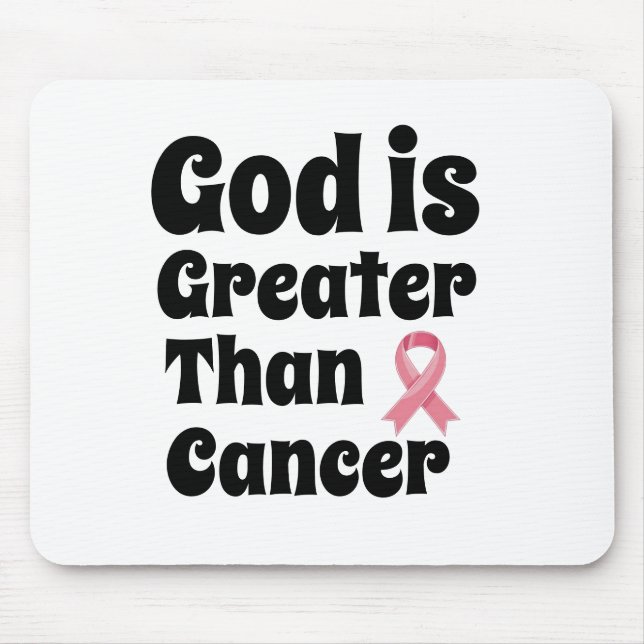 Mousepad Deus é maior que o Cancer - Fé Inspiradora (Frente)