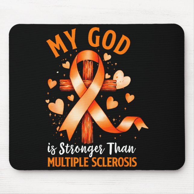 Mousepad Deus é mais forte do que a cruz da esclerose múlti (Frente)