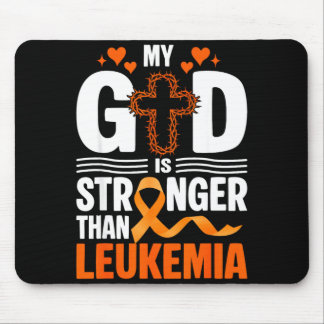 Mousepad Deus é mais forte do que leucemia jesus cristão